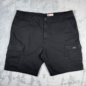 Wrangler Relaxed Fit Cargo Shorts‎ Men's Size 46 Black Flat Front Cotton Blend